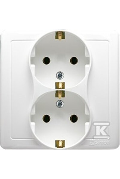 Kontakt-Simon Simon Basic Priză dublă cu Schuko cu obloane albe BGSZ2z/11