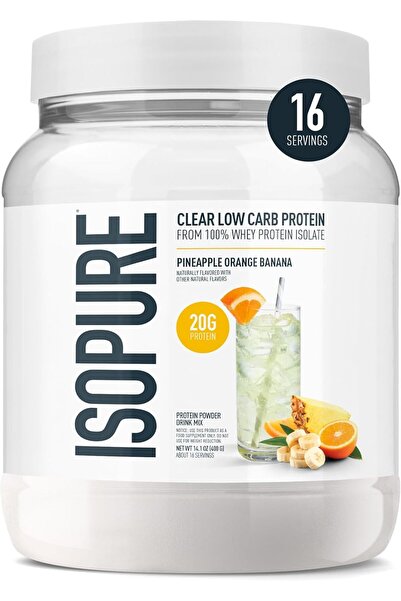 Isopure Clear Whey Isolate Protein Powder, Lactose Free, Gluten Free, Pineapp...