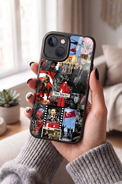 Snacase Apple iPhone 13 / 14 Uyumlu Türk Bayrağı Tasarımlı Glossy Premium Kılıf