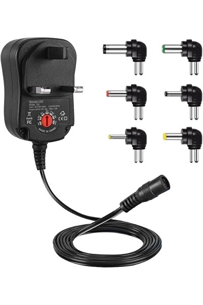 The Bros 30W International Power Adapters, AC to DC Power Transformer with 6 ...