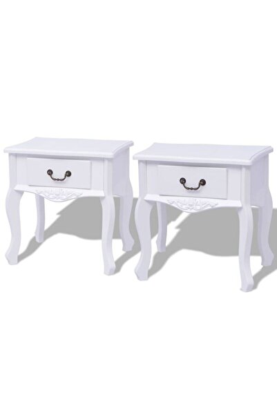 vidaxl Noptiere din MDF alb, 2 buc.