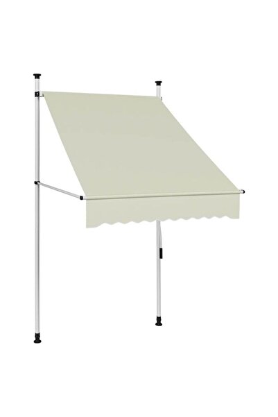 vidaxl Copertină retractabilă manuală, crem, 100 cm