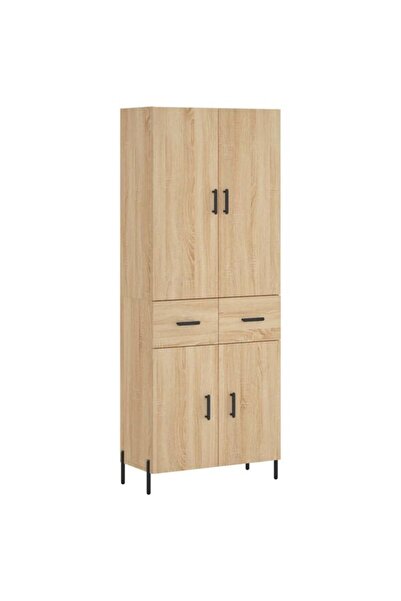 vidaxl Dulap înalt, Stejar Sonoma, 69.5 x 34 x 180 cm, Lemn prelucrat