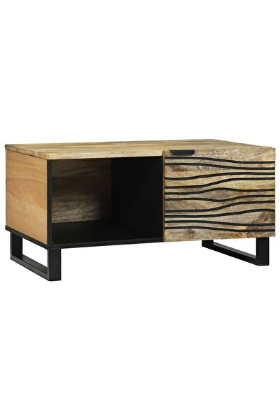 vidaxl Masă de cafea Maro și negru 80 x 50 x 40 cm