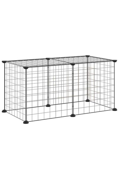 vidaxl Cușcă pentru animale de companie, 8 panouri, neagră, 35 x 35 cm, oțel
