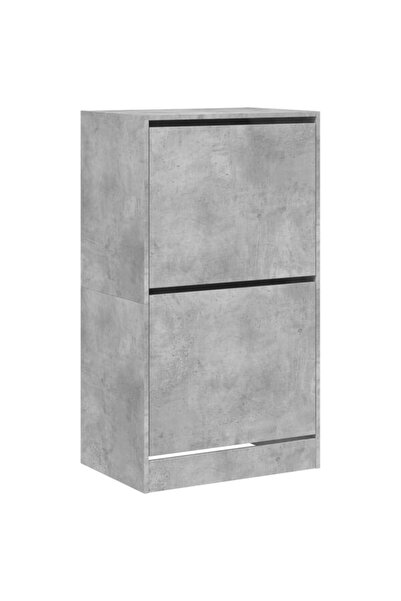 vidaxl Pantofar cu 2 sertare rabatabile, gri beton, 60 x 42 x 108 cm