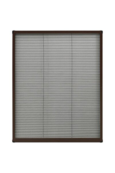 vidaxl Plasă plisată anti-insecte pentru ferestre, maro, 80 x 100 cm, aluminiu