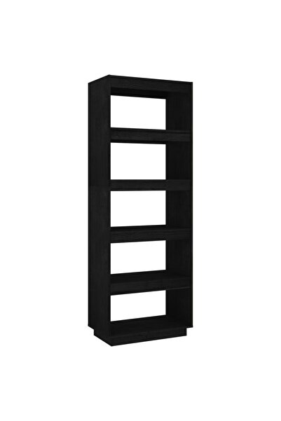 vidaxl Bibliotecă/Separator cameră negru 60x35x167 cm lemn masiv pin