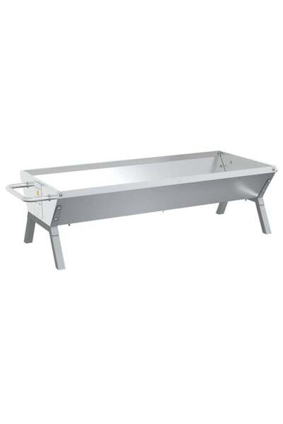 vidaxl Tavă pentru grătar, argintie, 118 x 42 x 30.5 cm, oțel inoxidabil