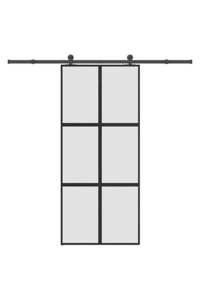 vidaxl Ușă glisantă cu sticlă securizată și set de feronerie din aluminiu