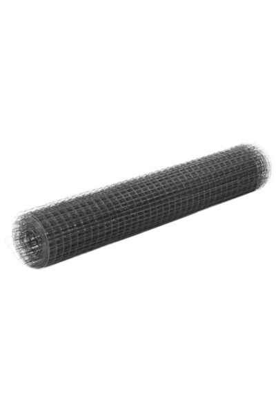 vidaxl Plasa de sarma pentru gatit, gri, 25 x 1 m, otel placat cu PVC