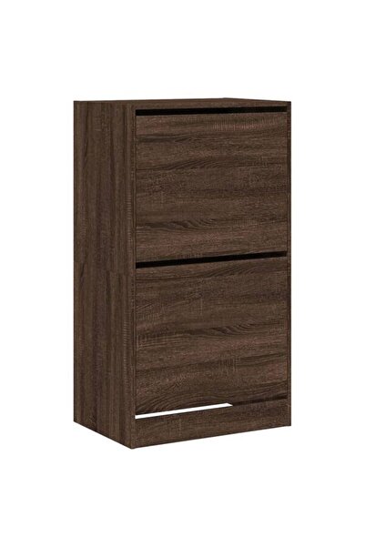 vidaxl Pantofar cu 2 sertare rabatabile, stejar maro, 60 x 42 x 108 cm