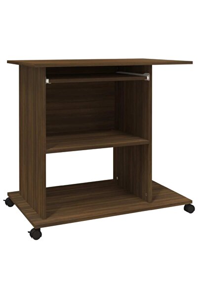vidaxl Birou, stejar maro, 80x50x75 cm, lemn prelucrat