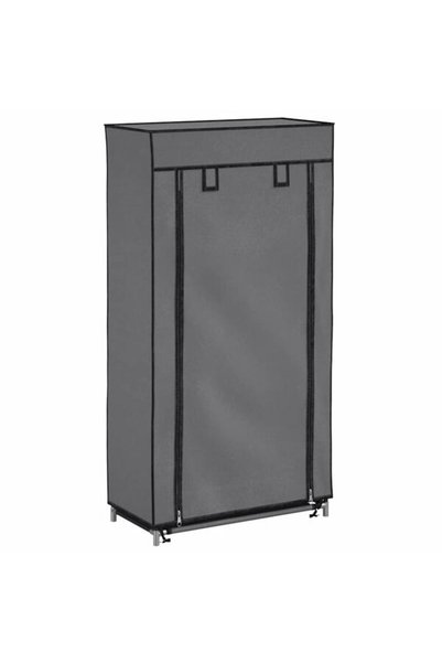 vidaxl Raft pentru pantofi cu husă, gri, 58 x 28 x 106 cm, material textil