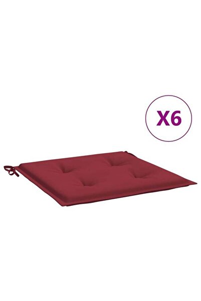 vidaxl Perne pentru scaune de grădină 6 bucăți. roșu vin 40 x 40 x 4 cm țesăt...