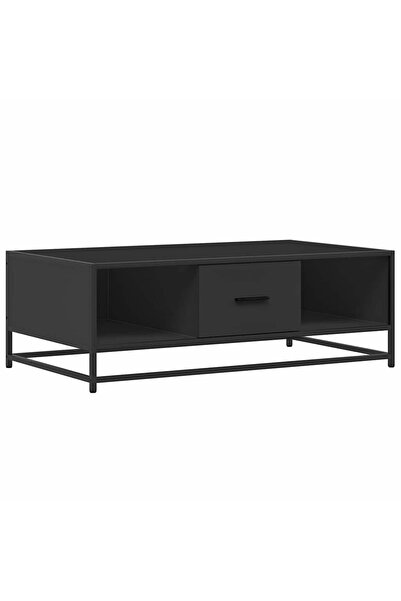 vidaxl Măsuță de cafea, negru, 100x57x35 cm, lemn prelucrat și metal