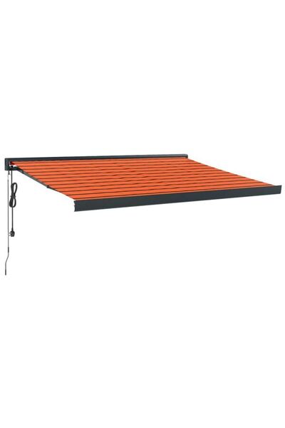 vidaxl Copertină retractabilă Portocalie/Maro 3 x 2,5 m, Textil/Aluminiu