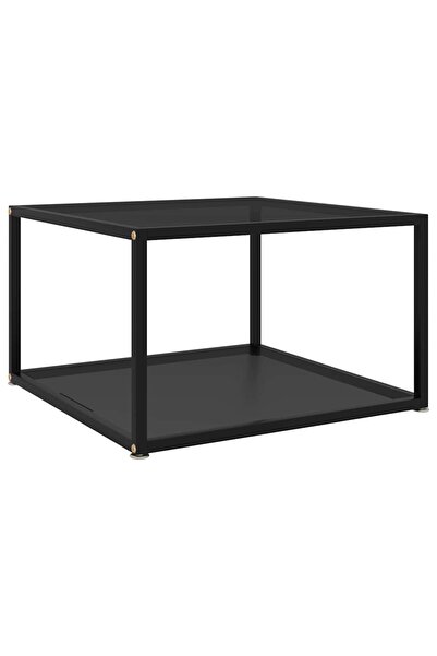 vidaxl Măsuță de cafea, negru, 60x60x35 cm, sticlă securizată