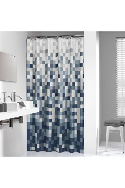 Sealskin Pixel 180x200 μαύρη υφασμάτινη κουρτίνα μπάνιου 232651319