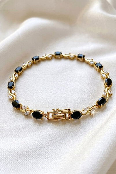 Elifsu Jewelry سوار زهرة التوليب، سوار فولاذي مزين بزهرة التوليب، مرصع بحجر ا...