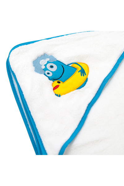 GREENWAY REKLAM Green Fiber & Totty Corner Baby Towel, White with Blue Edges