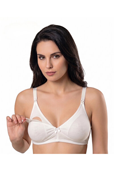 Koza Women's Cotton Non-Wired Maternity Breastfeeding Bra - Ecru