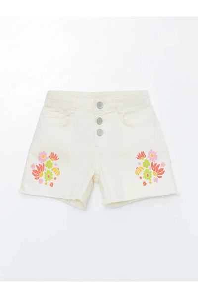 LC Waikiki Girl's Printed Gabardine Shorts