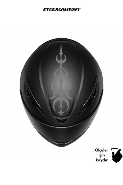 STCKRCO Gotik Desen Kask Stickerı - Motor Kaskı Üst Stickerı - Kask Dekoru Vi...
