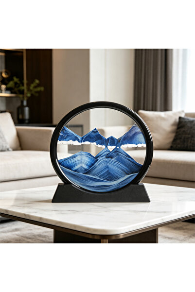 YuTai Blue Flowing Sand Art Frame Hourglass Suitable for decorating home and ...