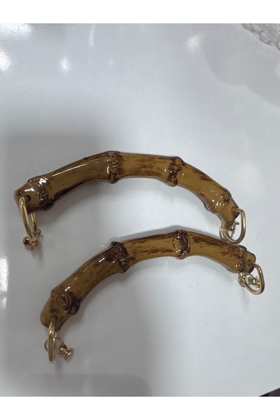 opsiyonel Ahşap görünğmlü gold detaylı çanta sapı 1 çift