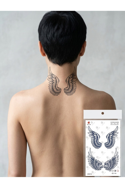 1 ay Kalıcı Melek Kanadı Tattoo Dövme