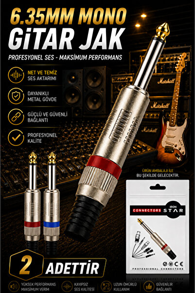 IRONSTAR 2 bucăți mufă mono de 6,35 mm / mufă mono tată de 6,35 mm / mufă jac...