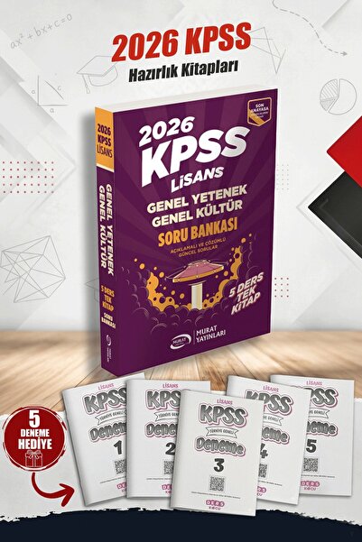 Murat Yayınları 2026 KPSS GYGK Lisans 5 Ders Tek Kitap Soru Bankası