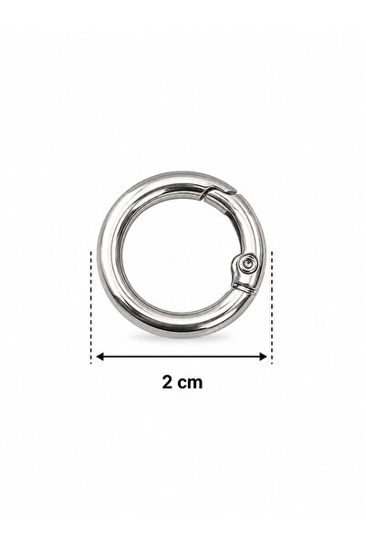 Kardelux Yaylı Mekanizmalı Metal Çanta Halkası (2cm çapında)