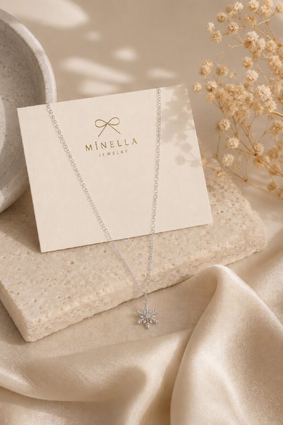destmade Silver Color Stone Snowflake Elegant Necklace