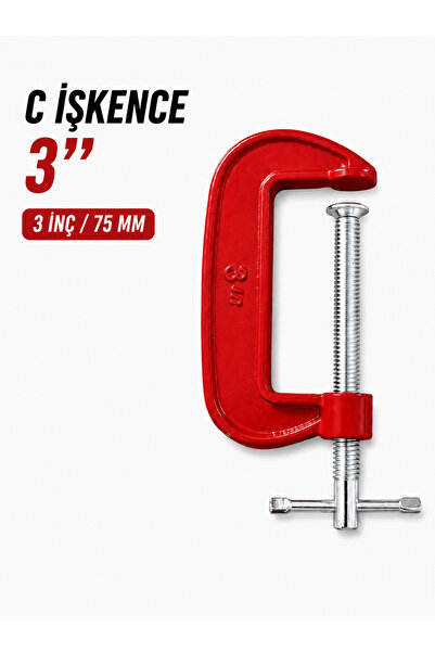 NO BRAND C İşkence 3 İnç Metal C Kelepçe Güçlü Sıkma Aparatı Marangoz İşkence...