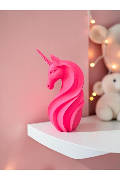 TODEKORA Pembe Unicorn Biblo Masaüstü Dekoratif Heykel Çocuk Ve Genç Odası Ak...