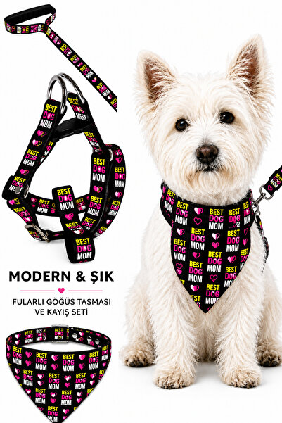 Angelapets Adjustable Scarf, Chest Harness and Travel Strap Set of 3