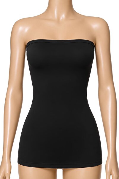 YILDIZ Lycra Women's Strapless Undershirt Black 3-Pack