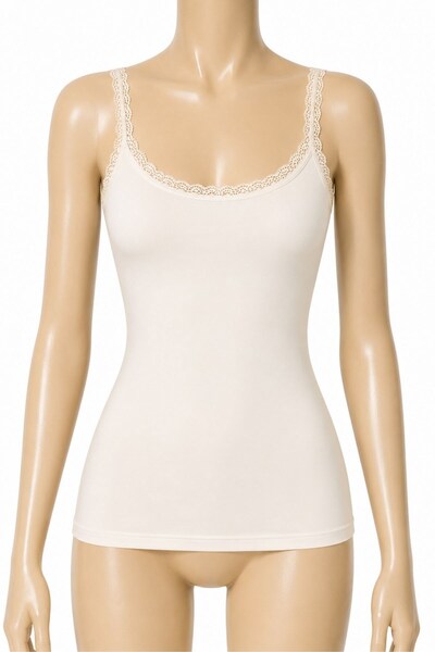 YILDIZ Lycra Lace Women's Undershirt Ecru 3-Pack
