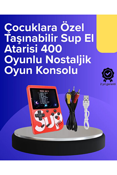 ebby Mey İthalat® Çocuklar İçin 400 Retro Oyunlu Konsol