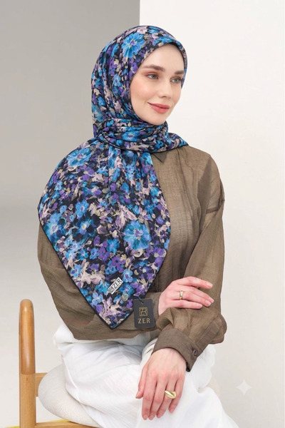 ZER Organic Cotton Viscose Scarf Special Design Crisp Floral Lightweight Stylish