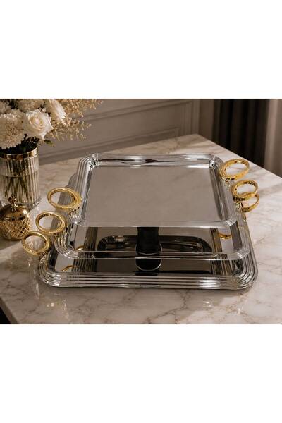 Rwafd Rema 3-piece silver serving tray set