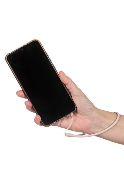 Z Store Accesoriu de telefon mobil din silicon roz nude, 13cm