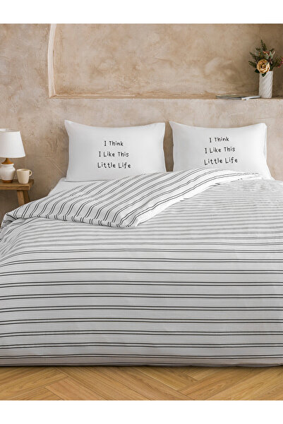 LC Waikiki طقم غطاء لحاف مزدوج مخطط من NEVAVM