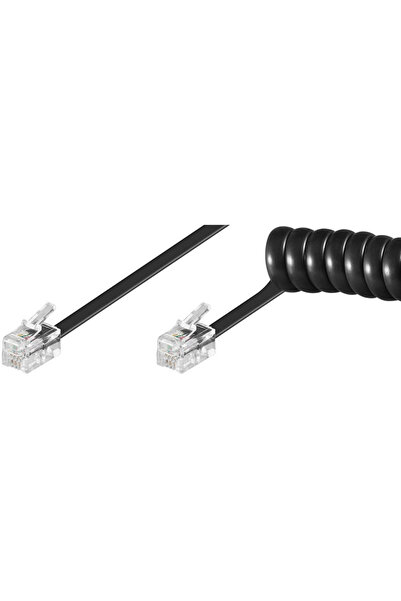 OEM Σπιράλ Καλώδιο Τηλεφώνου RJ 10 4 P 4 C 2 μ. Μαύρο