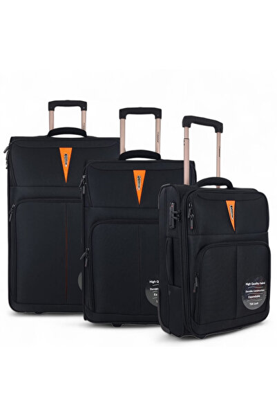 Diplomat Σετ υφασμάτινων βαλιτσών 3 τεμαχίων ZC6100-set3. Μαύρο