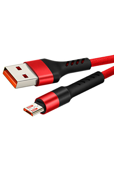 Cabletime Πλεκτό καλώδιο USB 2.0 σε micro USB, Κόκκινο, 1 μ.