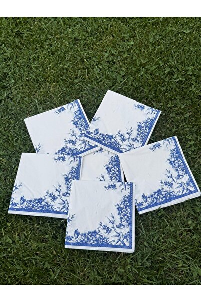 ERMA HOME Blanc Blue Premium Bird Patterned Invitation Table Napkin – Blue & ...