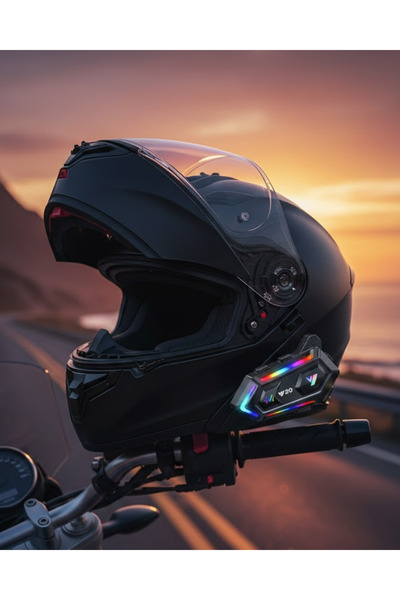 Techroid 16 Mod RGB Işıklı Motosiklet Intercom Çift Telefon Destekli